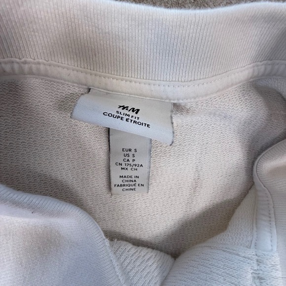 HM Mens White Textured Slim Fit Short Sleeve Polo Shirt 2058 Small - Picture 3 of 7